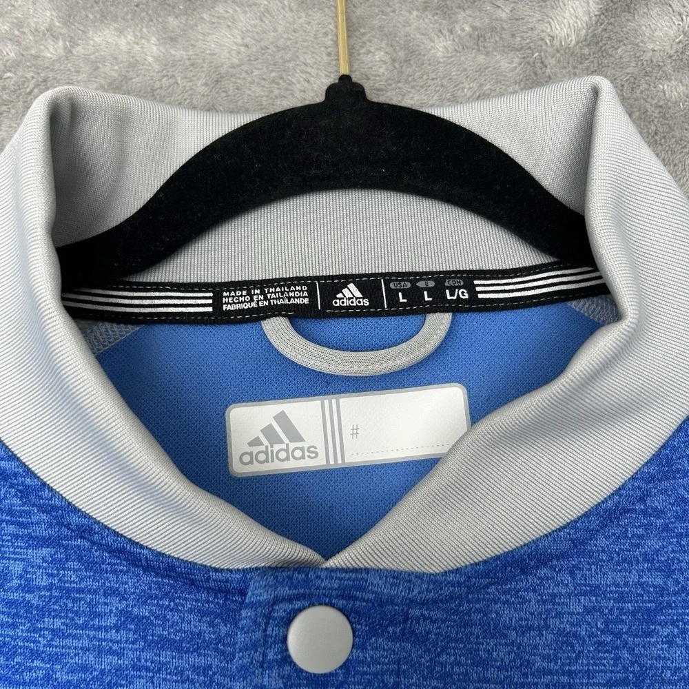 Adidas Eastern ILLINOIS Varsity Players Jacket Button Up Logo Blue Men's Large L